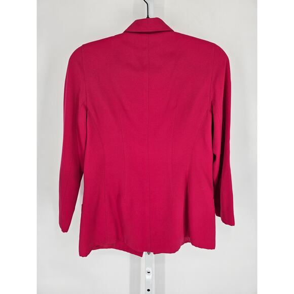 Laura Henson Women's Pink Rayon Blend Double Breasted Blazer Size 4P - Picture 4 of 4